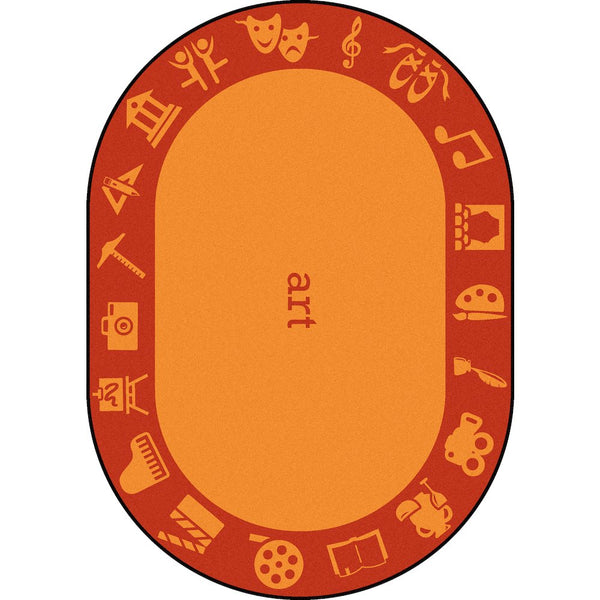 Kid Essentials STEAM 7'8" x 10'9" Oval Area Rug in Color Art