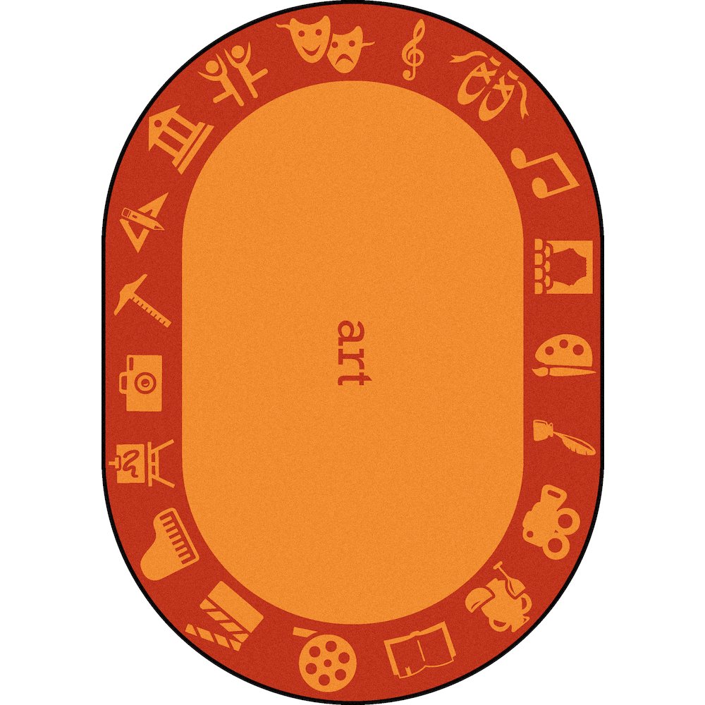 Kid Essentials STEAM 7'8" x 10'9" Oval Area Rug in Color Art