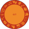 Kid Essentials STEAM 7'7" Round Area Rug in Color Art