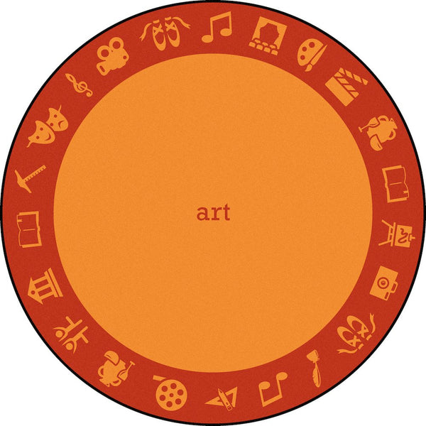 Kid Essentials STEAM 13'2" Round Area Rug in Color Art