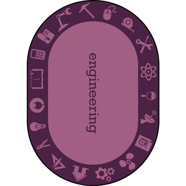 Kid Essentials STEAM 7'8" x 10'9" Oval Area Rug in Color Engineering