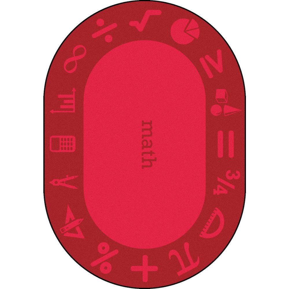 Kid Essentials STEAM 5'4" x 7'8" Oval Area Rug in Color Math
