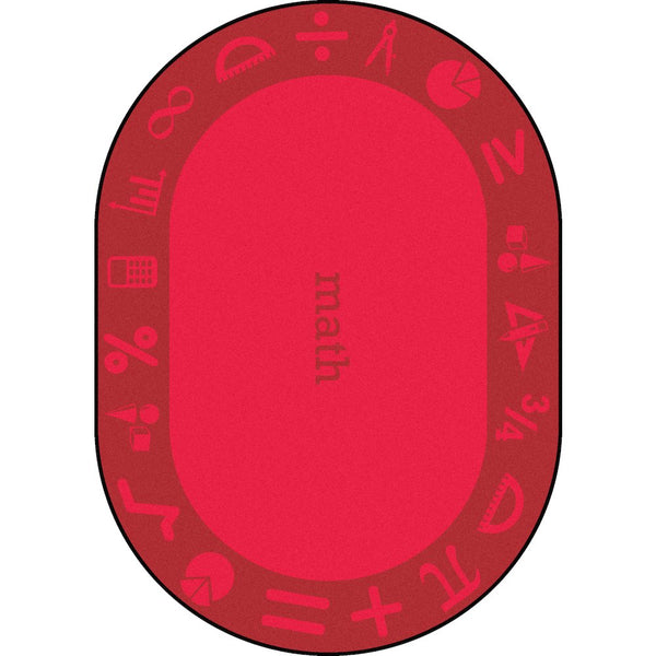 Kid Essentials STEAM 7'8" x 10'9" Oval Area Rug in Color Math
