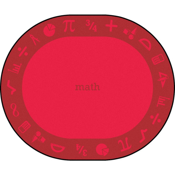 Kid Essentials STEAM 10'9" x 13'2" Oval Area Rug in Color Math