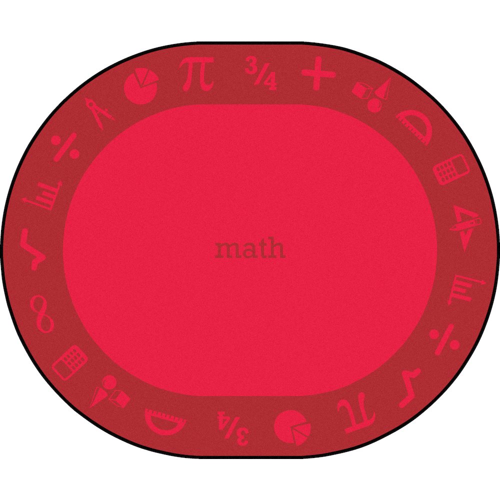 Kid Essentials STEAM 10'9" x 13'2" Oval Area Rug in Color Math