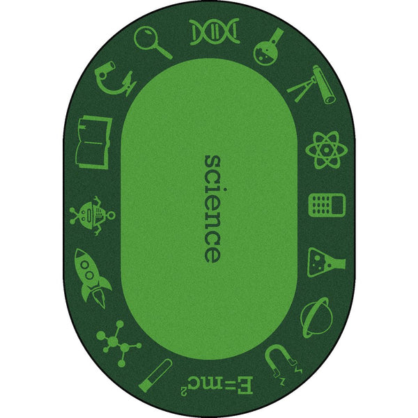 Kid Essentials STEAM 5'4" x 7'8" Oval Area Rug in Color Science