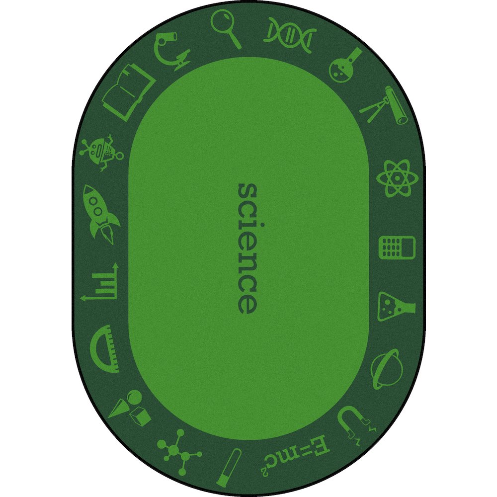 Kid Essentials STEAM 7'8" x 10'9" Oval Area Rug in Color Science
