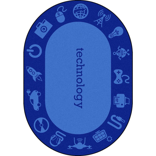 Kid Essentials STEAM 5'4" x 7'8" Oval Area Rug in Color Technology