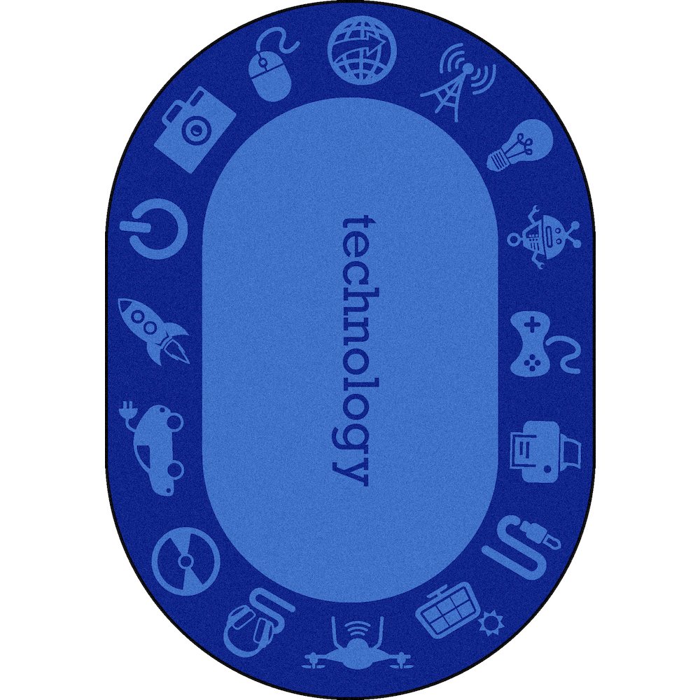 Kid Essentials STEAM 5'4" x 7'8" Oval Area Rug in Color Technology
