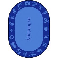 Kid Essentials STEAM 7'8" x 10'9" Oval Area Rug in Color Technology