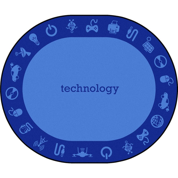 Kid Essentials STEAM 10'9" x 13'2" Oval Area Rug in Color Technology