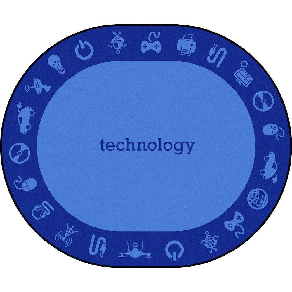 Kid Essentials STEAM 10'9" x 13'2" Oval Area Rug in Color Technology