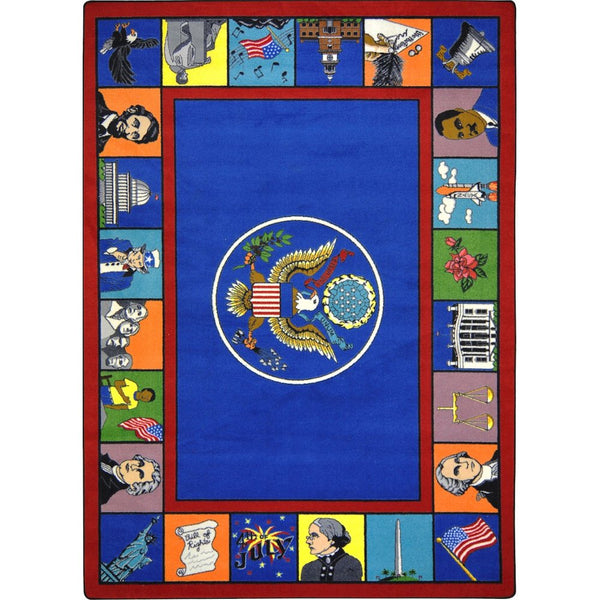 Kid Essentials Symbols of America 5'4" x 7'8" Area Rug in Color Multi
