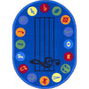 Kid Essentials Take Note 5'4" x 7'8" Oval Area Rug in Color Multi