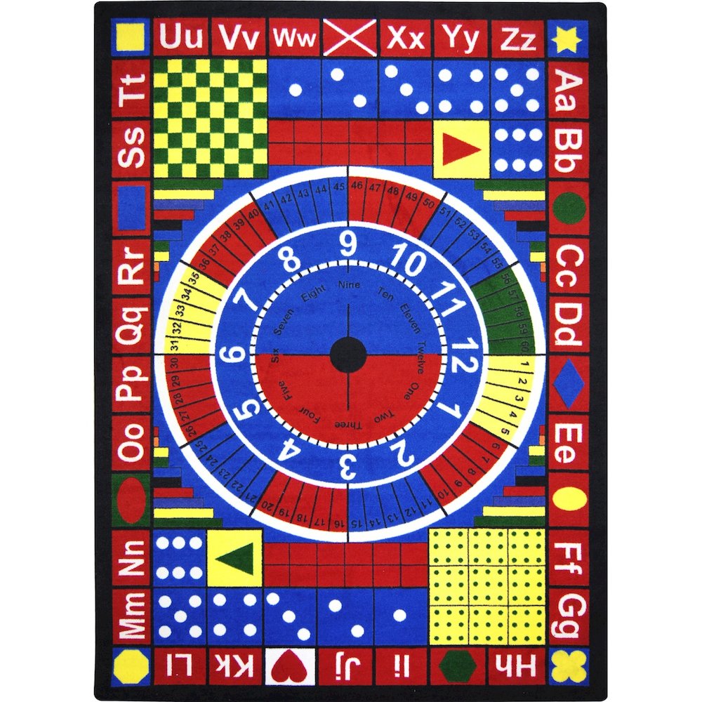 Kid Essentials Teach-A-Tot 5'4" x 7'8" Area Rug in Color Multi