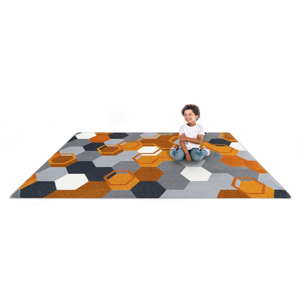 Kid Essentials Team Up 5'4" x 7'8" Area Rug in Color Orange