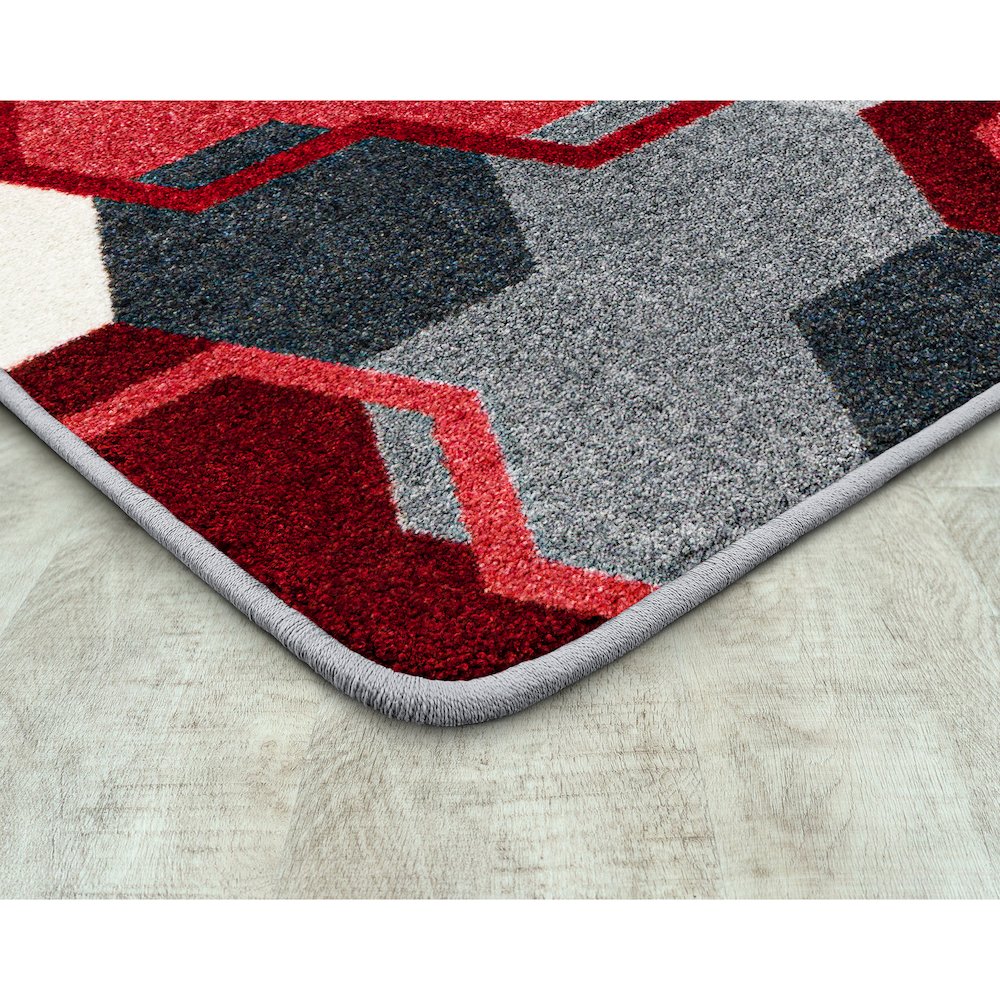 Kid Essentials Team Up 5'4" x 7'8" Area Rug in Color Red
