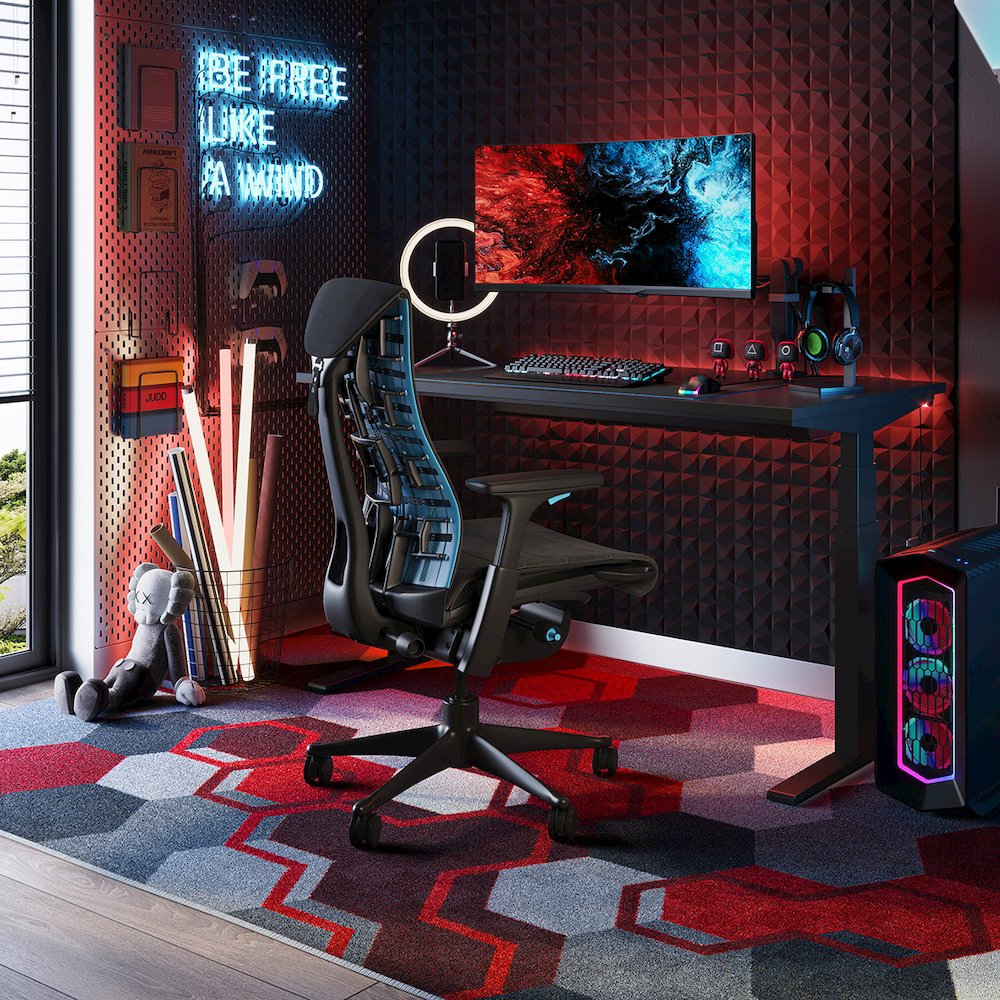 Kid Essentials Team Up 5'4" x 7'8" Area Rug in Color Red