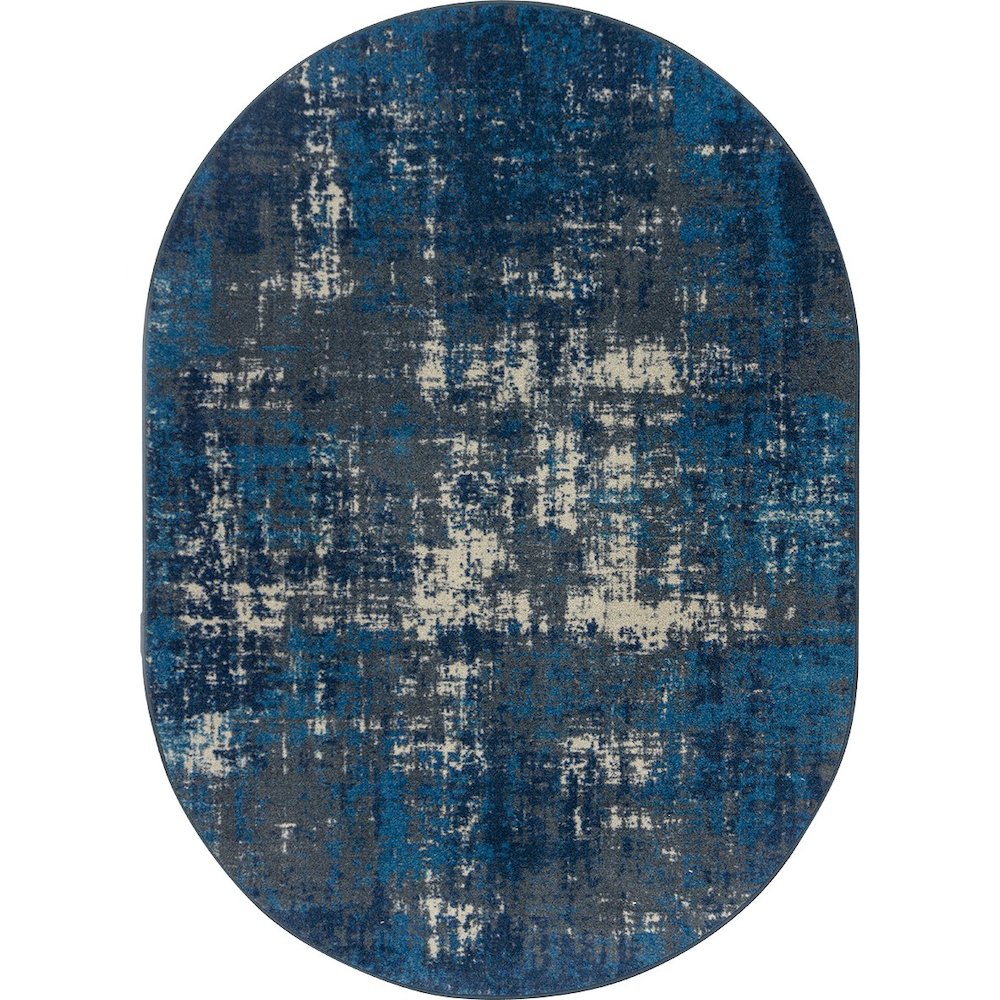Kid Essentials Terra Mae 5'4" x 7'8" Oval Area Rug in Color Marine