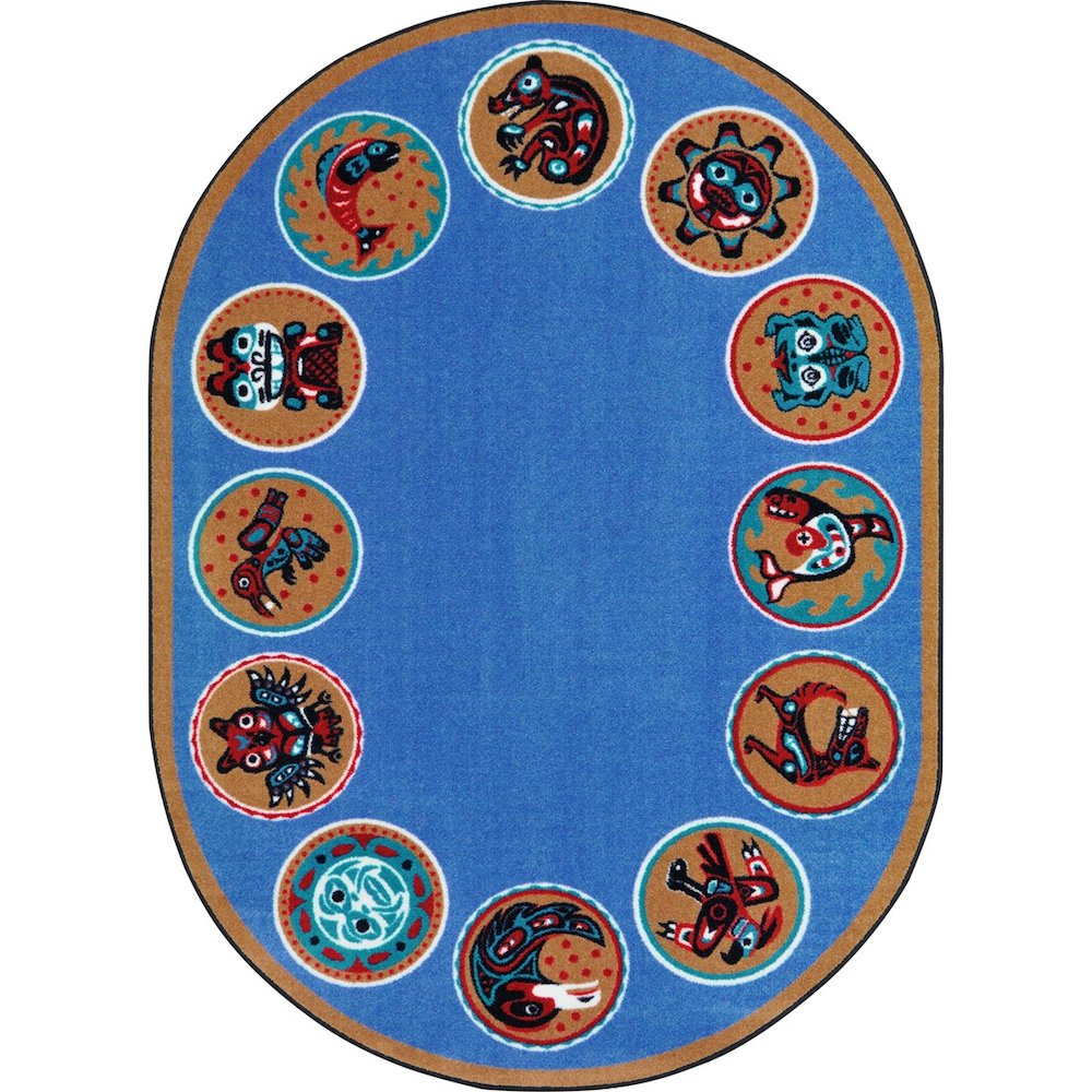 Kid Essentials The Circle 5'4" x 7'8" Oval Area Rug in Color Multi