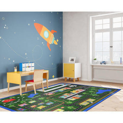 Kid Essentials Tiny Town 5'4" x 7'8" Area Rug in Color Multi