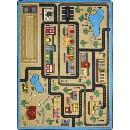 Kid Essentials Tiny Town 5'4" x 7'8" Area Rug in Color Sandstone