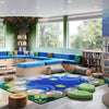 Kid Essentials Tranquil Pond 5'4" x 7'8" Area Rug in Color Multi