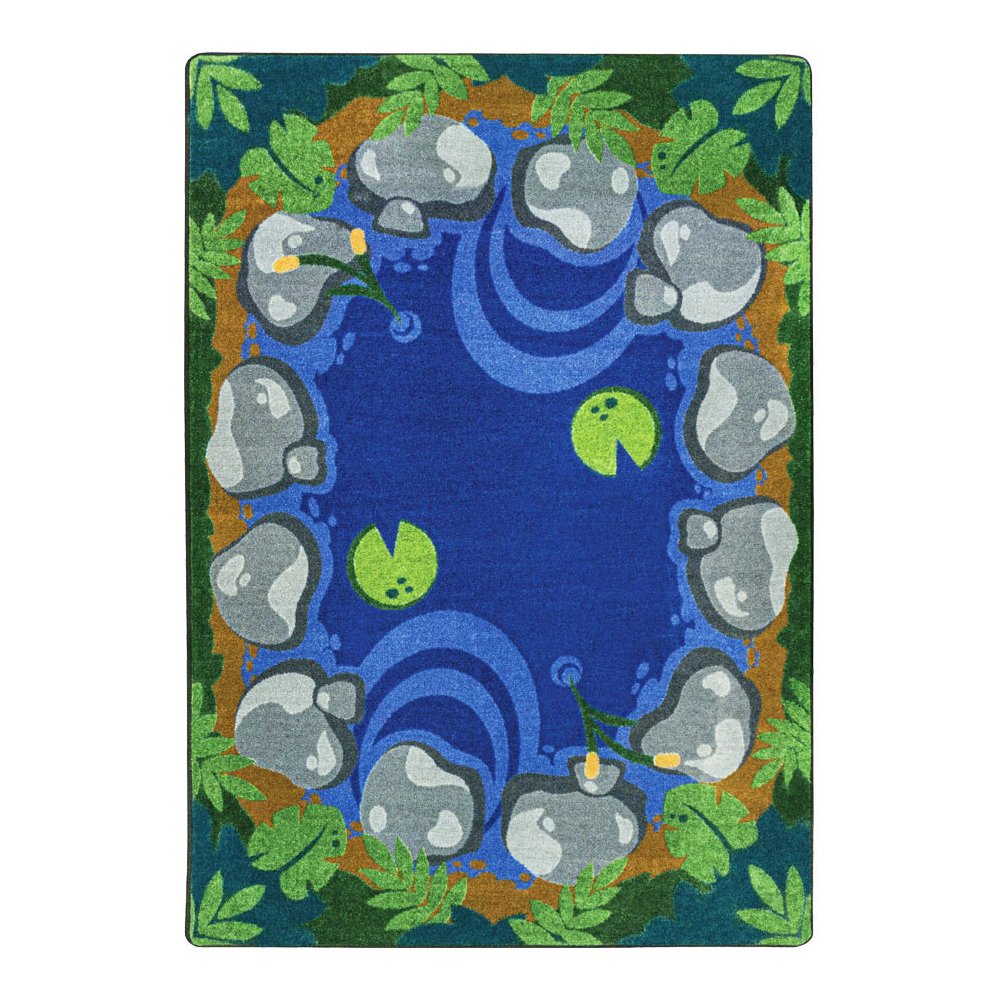 Kid Essentials Tranquil Pond 5'4" x 7'8" Area Rug in Color Multi