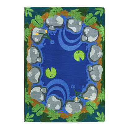 Kid Essentials Tranquil Pond 5'4" x 7'8" Area Rug in Color Multi