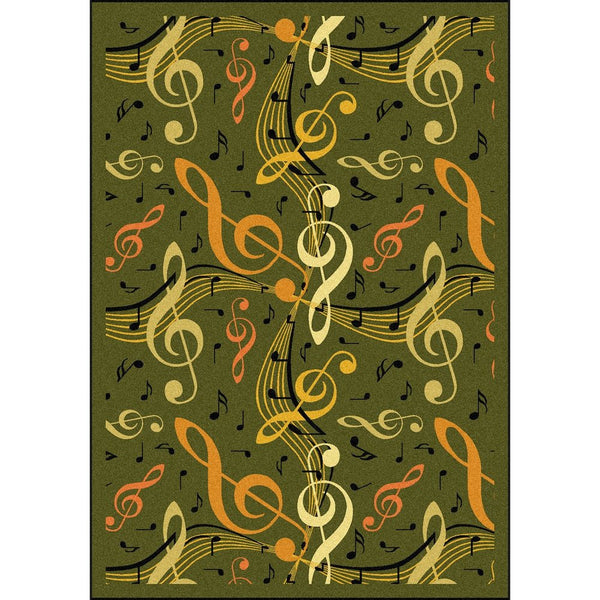 Kid Essentials Virtuoso 3'10" x 5'4" Area Rug in Color Green