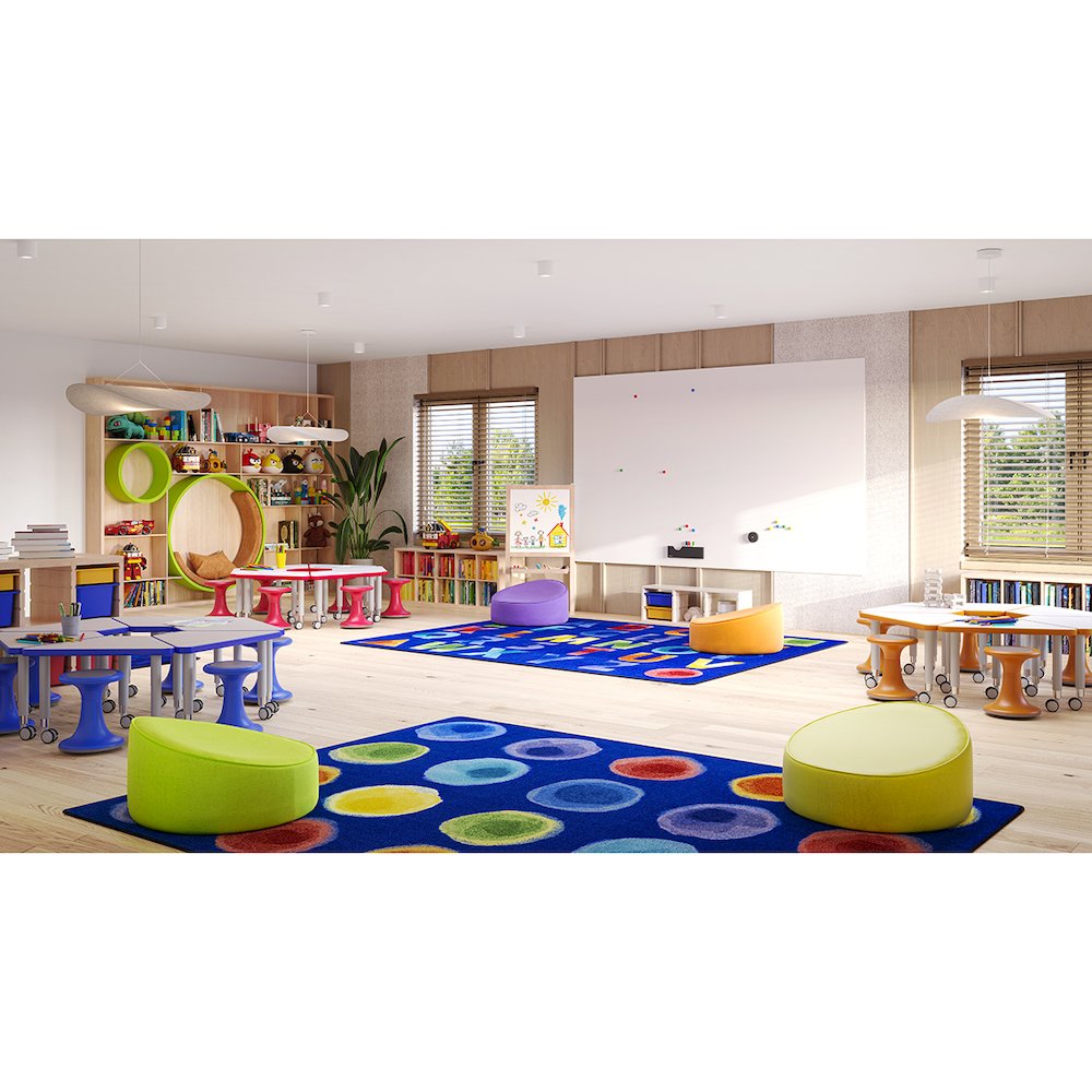 Kid Essentials Watercolor Spots 5'4" x 7'8" Area Rug in Color Rainbow