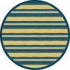 Kid Essentials Yipes Stripes 7'7" Round Area Rug in Color Bold