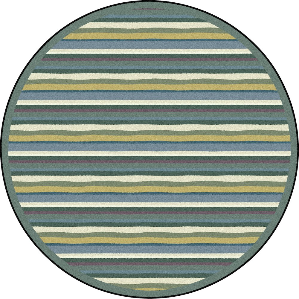 Kid Essentials Yipes Stripes 7'7" Round Area Rug in Color Soft