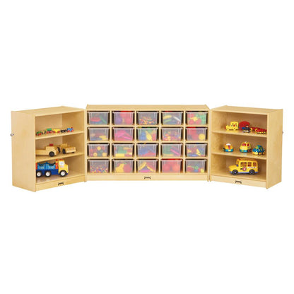 20 Cubbie-Tray Triple Fold-n-Lock - with Clear Trays