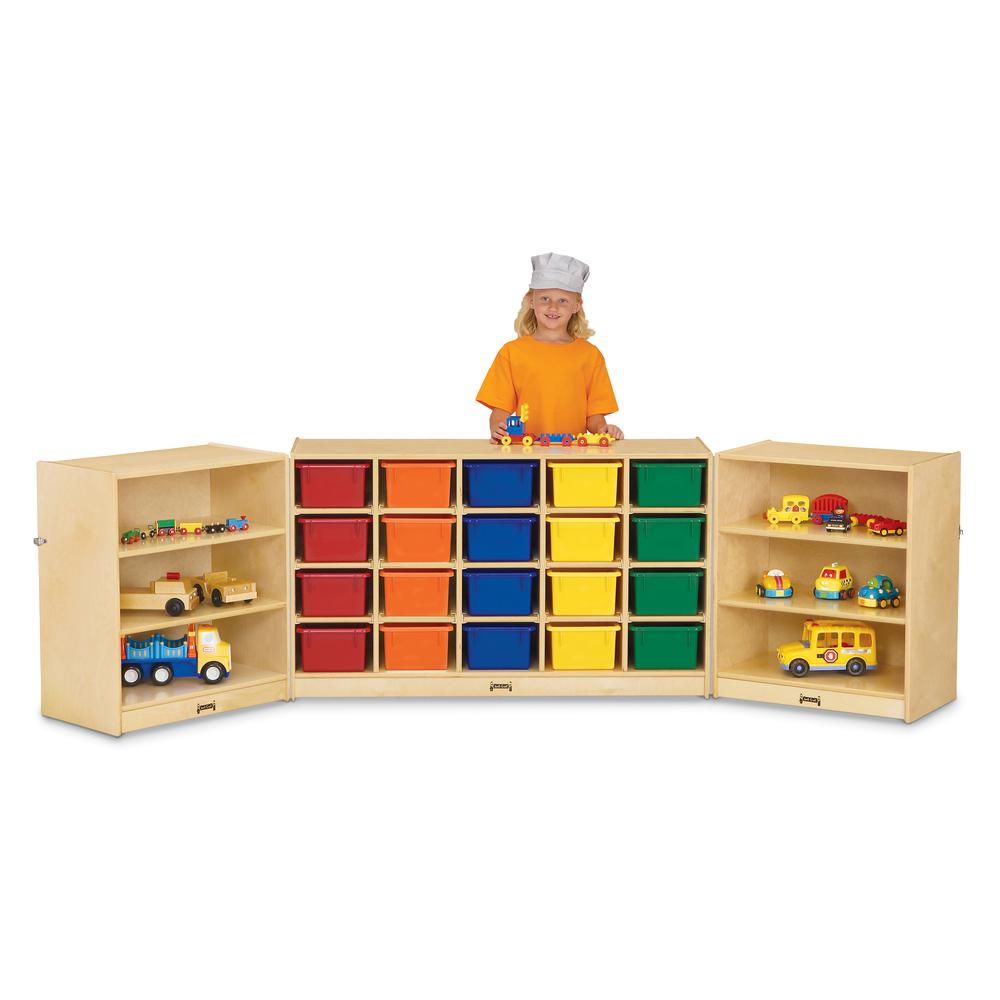 20 Cubbie-Tray Triple Fold-n-Lock - with Clear Trays