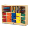 Sectional Mobile Cubbie, No Trays, 48w x 15d x 35-1/2h, Birch