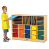 Sectional Mobile Cubbie, No Trays, 48w x 15d x 35-1/2h, Birch