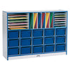 Sectional Cubbie-Tray Mobile Unit - without Trays - Blue