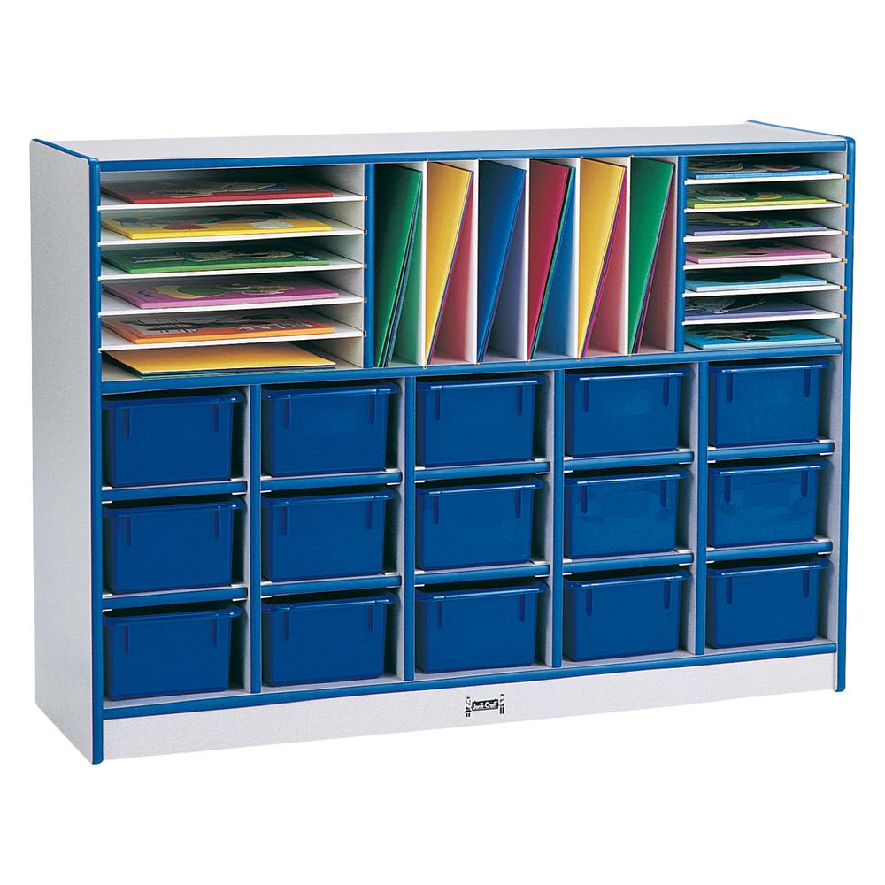 Sectional Cubbie-Tray Mobile Unit - without Trays - Purple