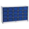 20 Cubbie-Tray Mobile Storage - with Trays - Blue