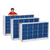 20 Cubbie-Tray Mobile Storage - with Trays - Blue