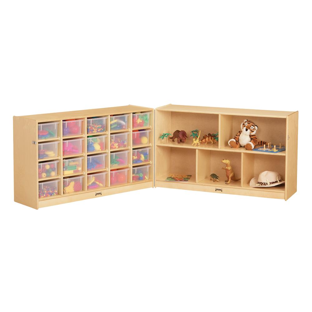 20 Cubbie-Tray Fold-n-Lock - with Clear Trays