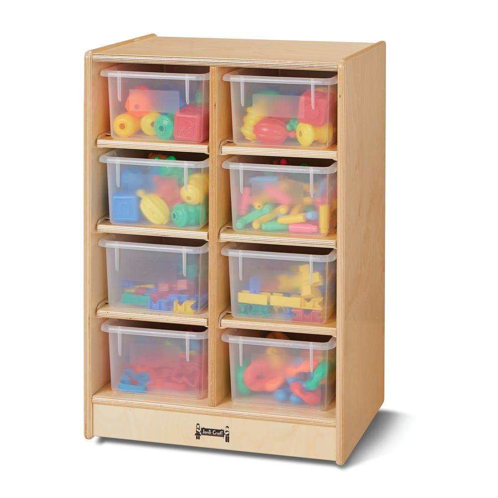 8 Cubbie-Tray Mobile Unit - with Clear Trays