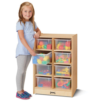 8 Cubbie-Tray Mobile Unit - with Clear Trays