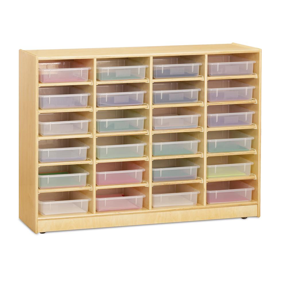 24 Paper-Tray Mobile Storage - with Clear Paper-Trays Yellow