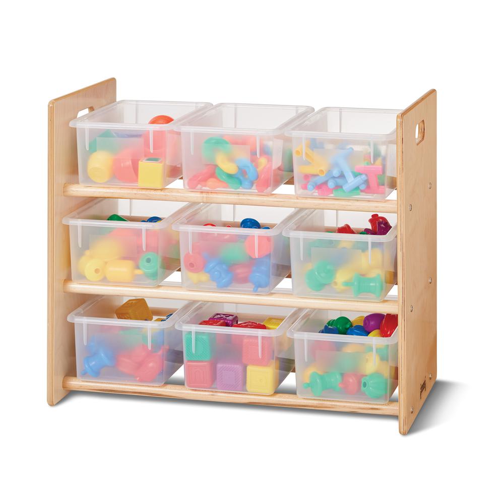 Cubbie-Tray Storage Rack - with Clear Cubbie-Trays