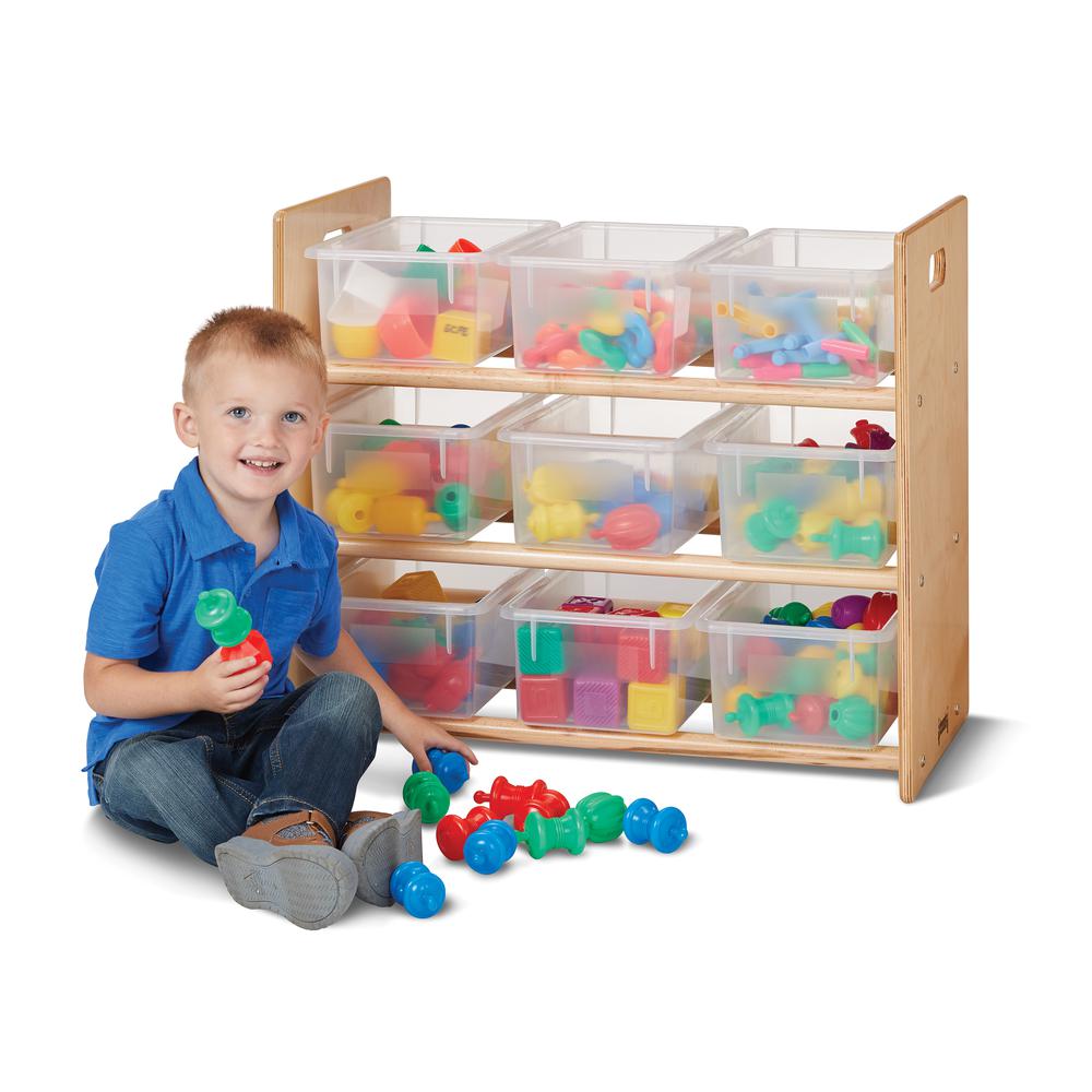 Cubbie-Tray Storage Rack - with Clear Cubbie-Trays