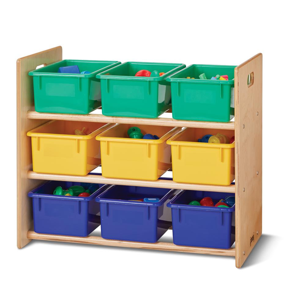 Cubbie-Tray Storage Rack - with Colored Cubbie-Trays