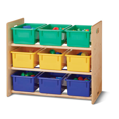 Cubbie-Tray Storage Rack - with Colored Cubbie-Trays