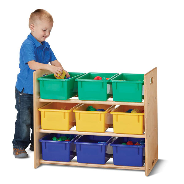 Cubbie-Tray Storage Rack - with Colored Cubbie-Trays